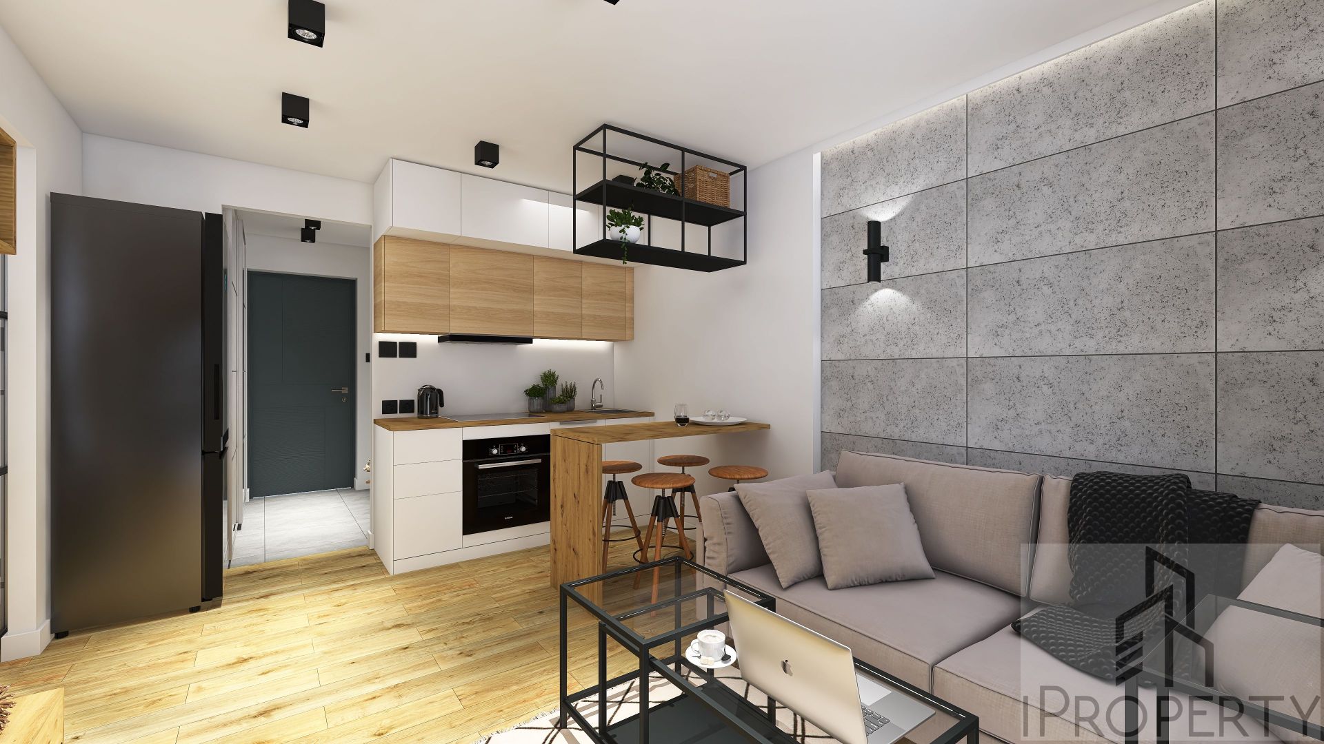 20latków Warszawa – salon z aneksem kuchennym (2)