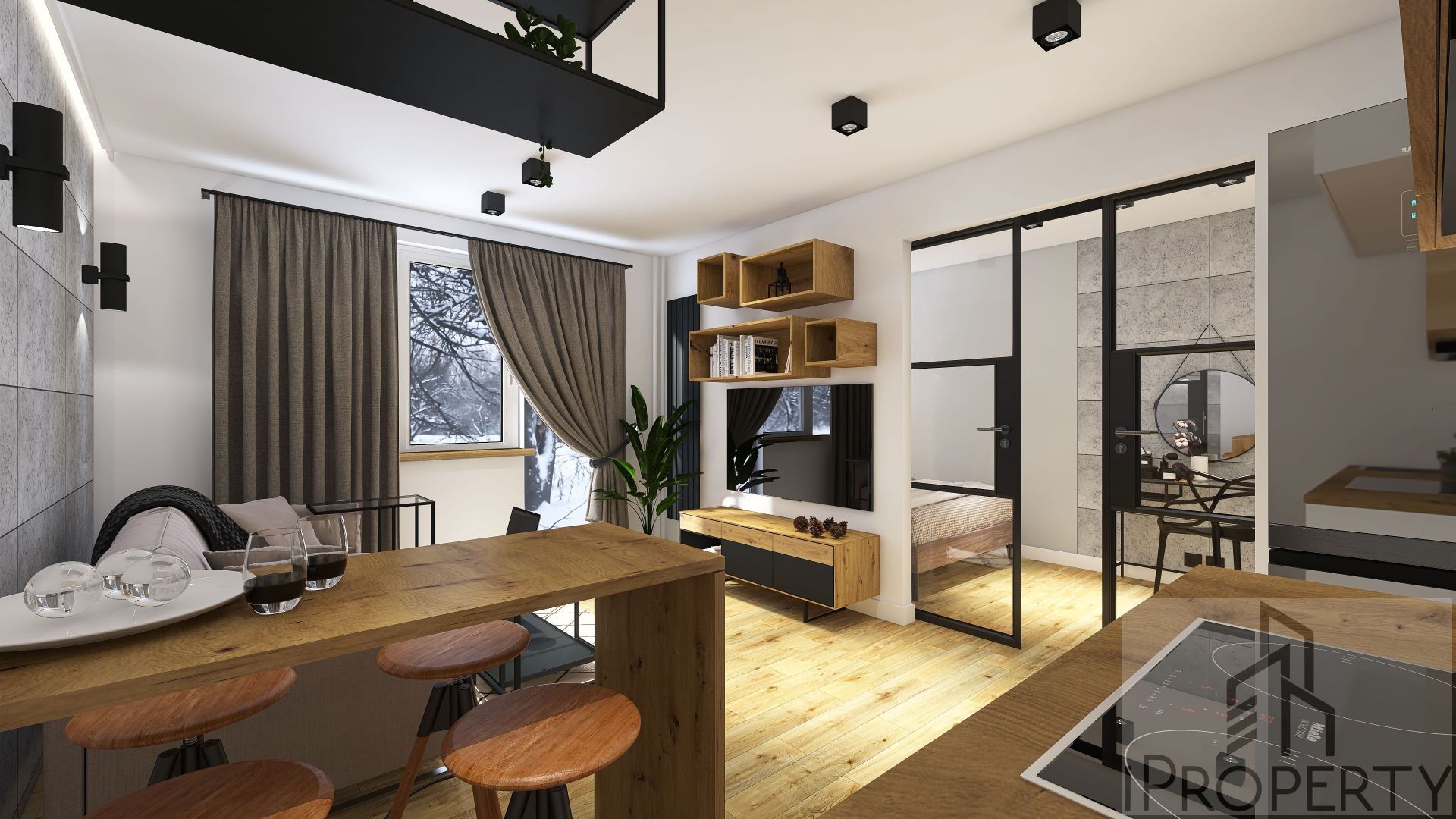 20latków Warszawa – salon z aneksem kuchennym (5)