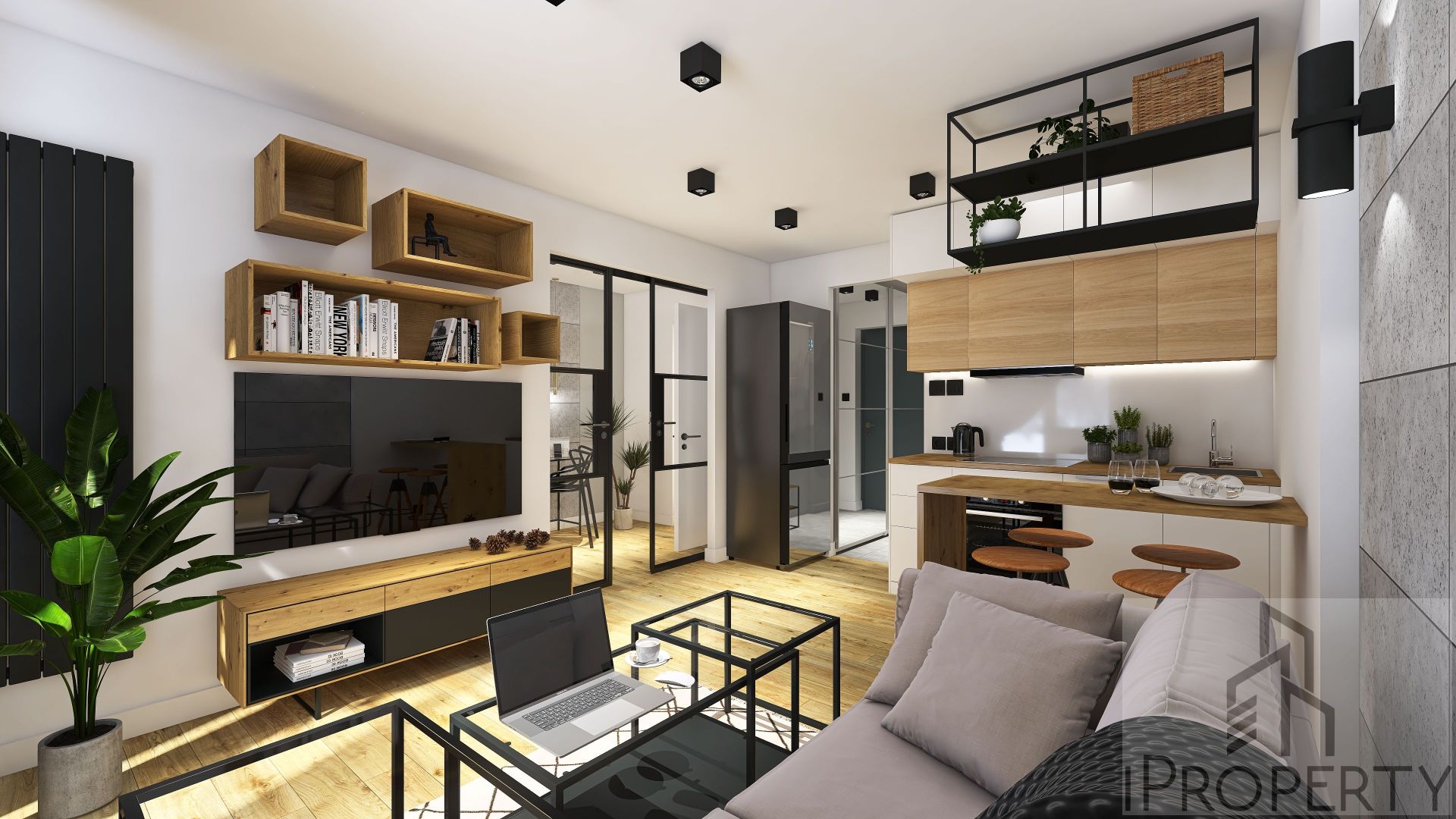 20latków Warszawa – salon z aneksem kuchennym (7)
