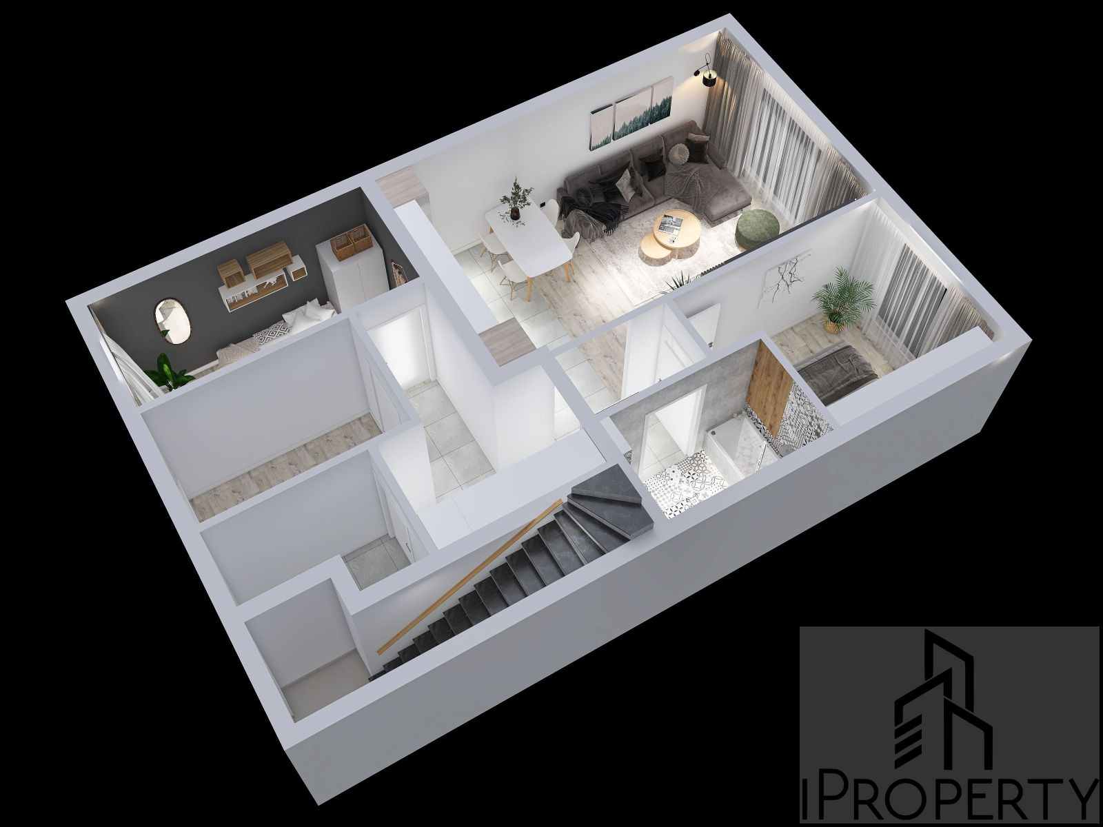 Gowarzewo DEVELO – parter rzut 3d – perspektywa