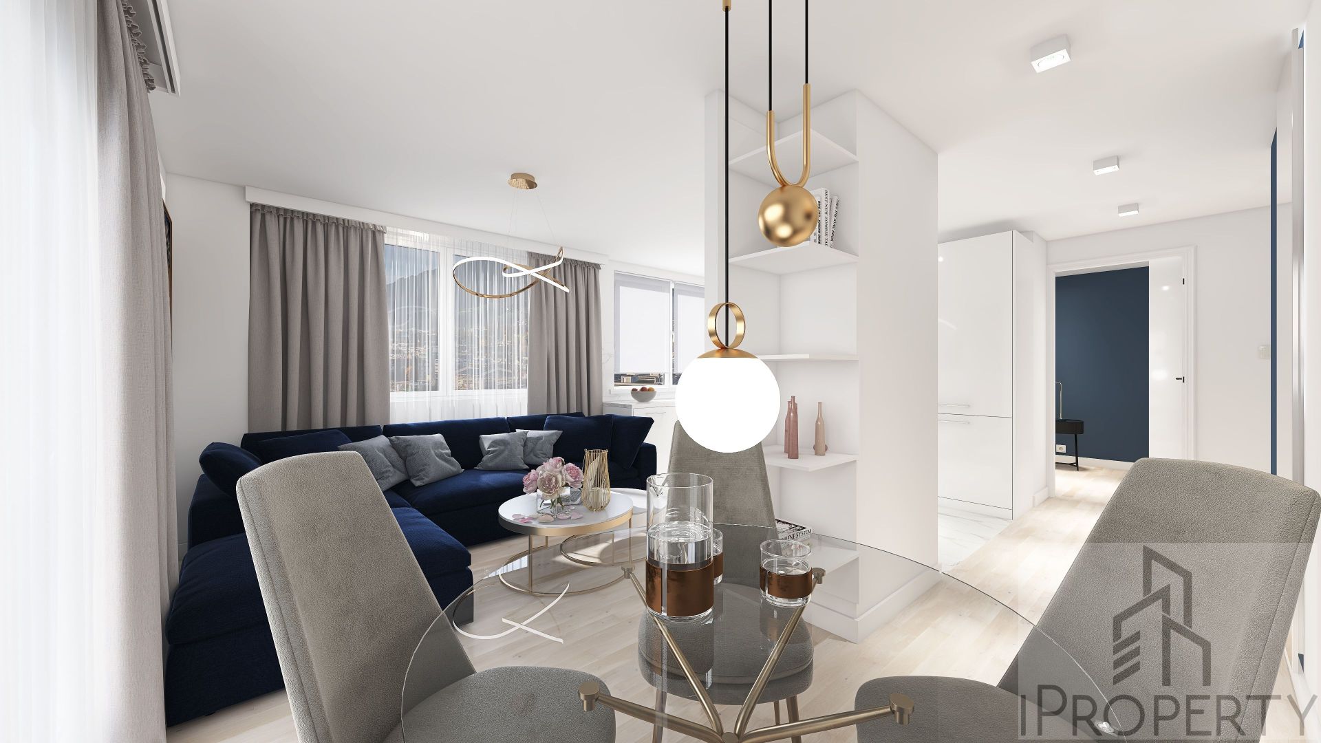 Kozielska Gliwice ver – salon z aneksem kuchennym (10)