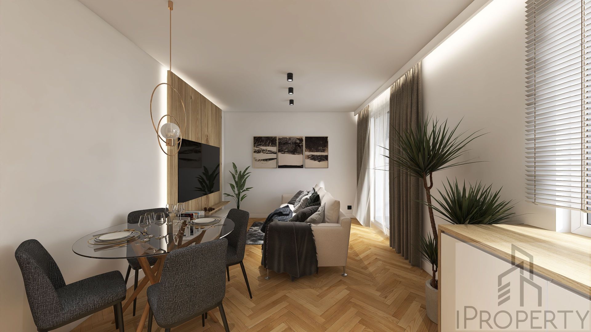 M30 – Rodźko – salon z aneksem kuchennym (2)