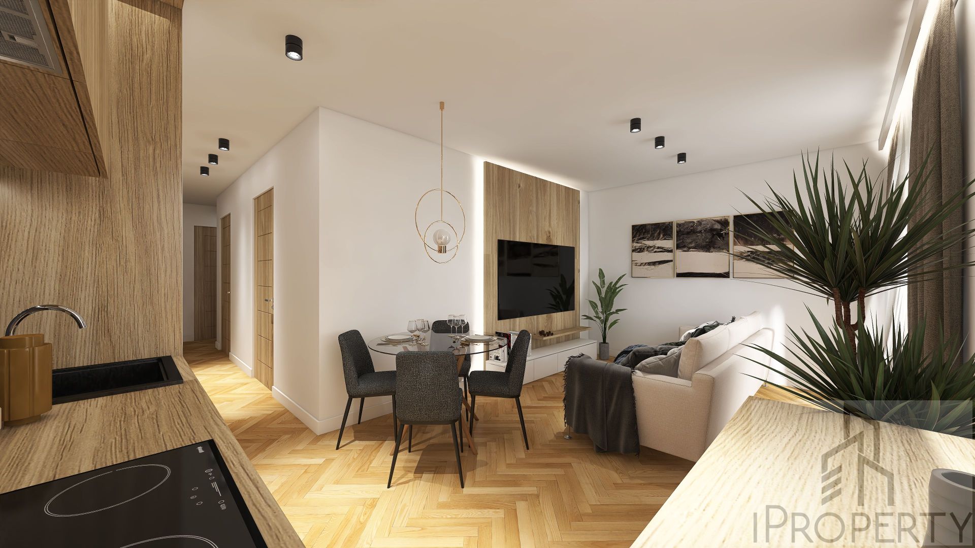 M30 – Rodźko – salon z aneksem kuchennym (3)