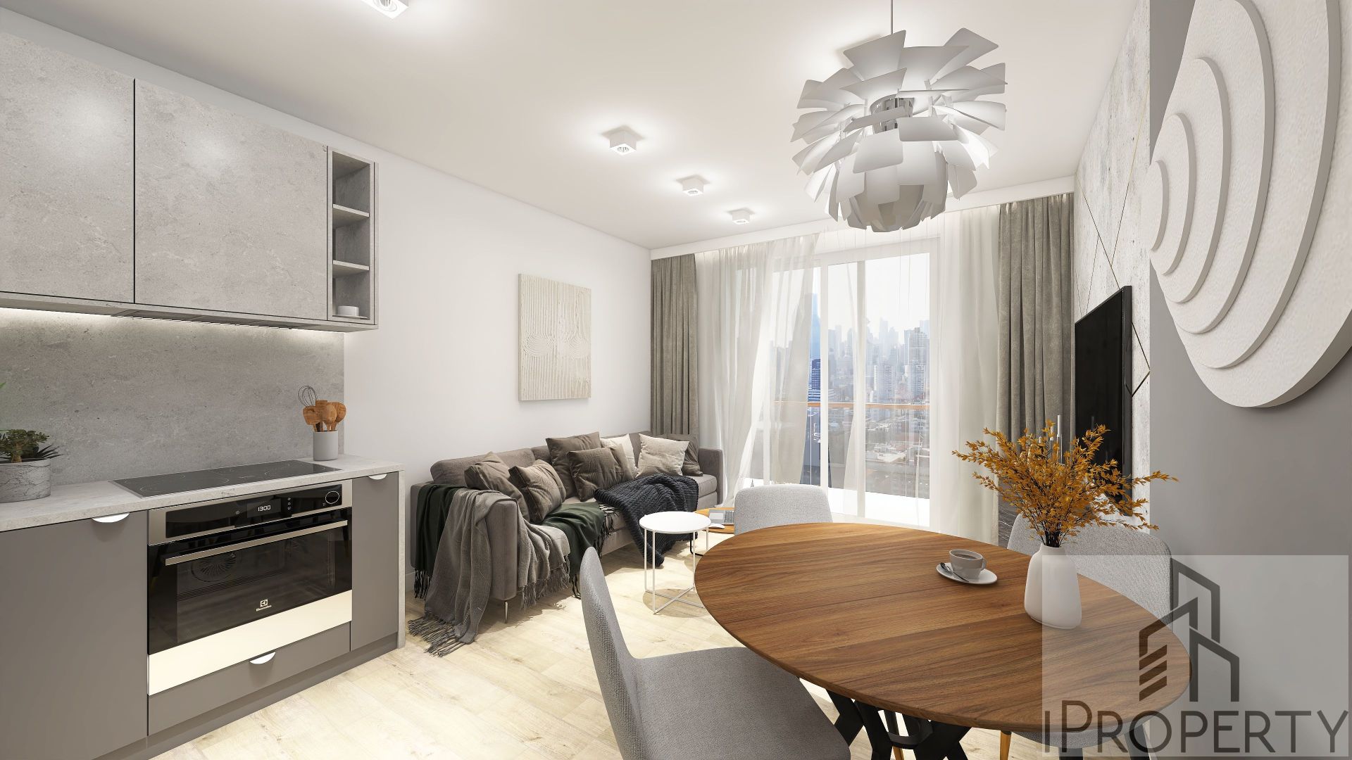 M32 – Rodźko – salon z aneksem kuchennym (1)