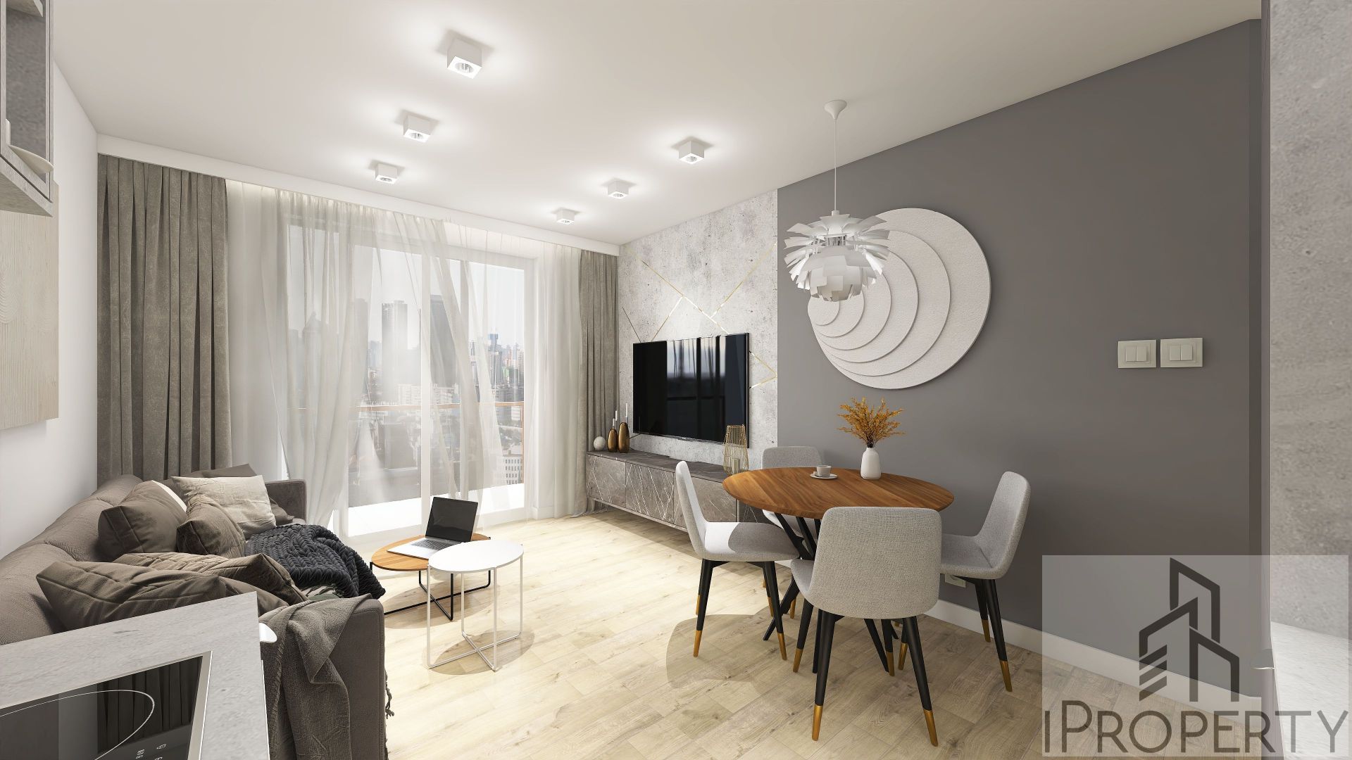 M32 – Rodźko – salon z aneksem kuchennym (3)