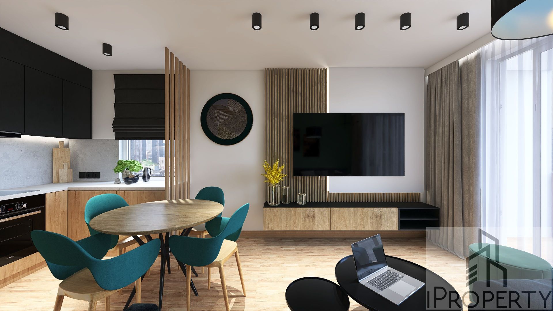 M34 – salon z aneksem kuchennym (1)