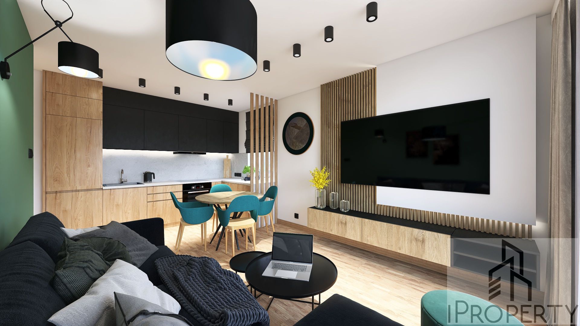 M34 – salon z aneksem kuchennym (2)
