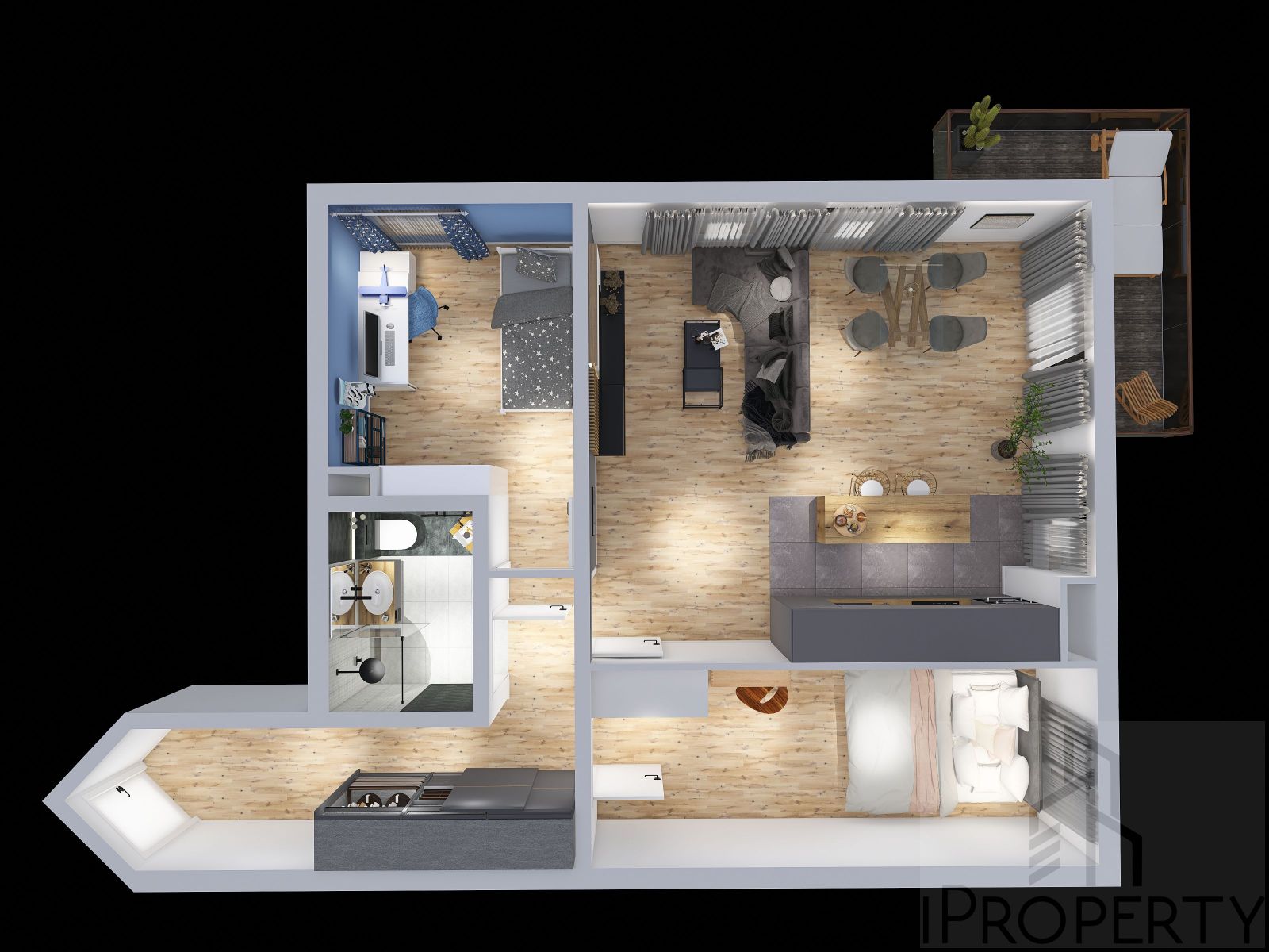 M4 – parter – Belzacka – rzut 3d z góry (1)