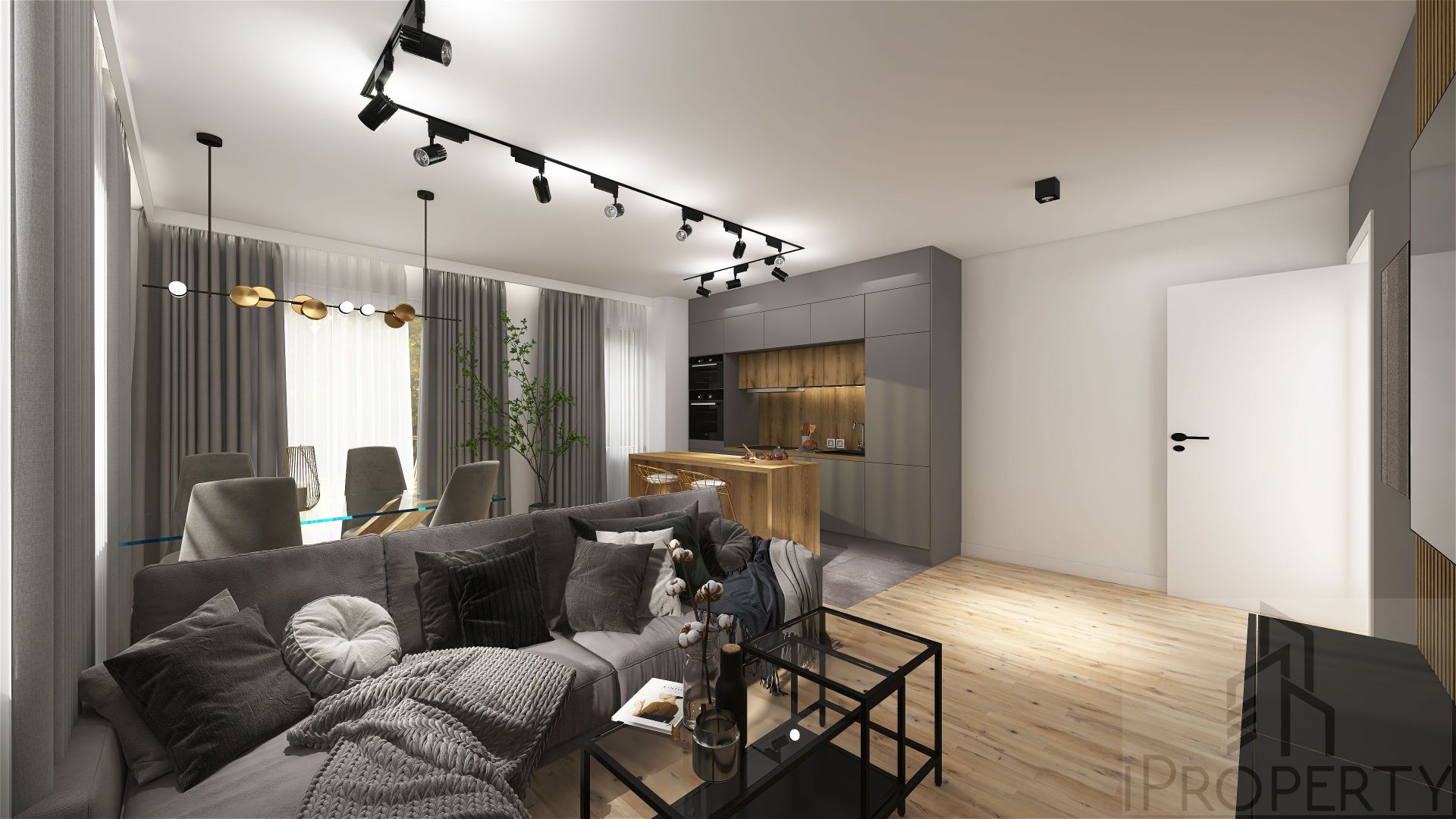 M4 – parter – Belzacka – salon z aneksem kuchennym (3)
