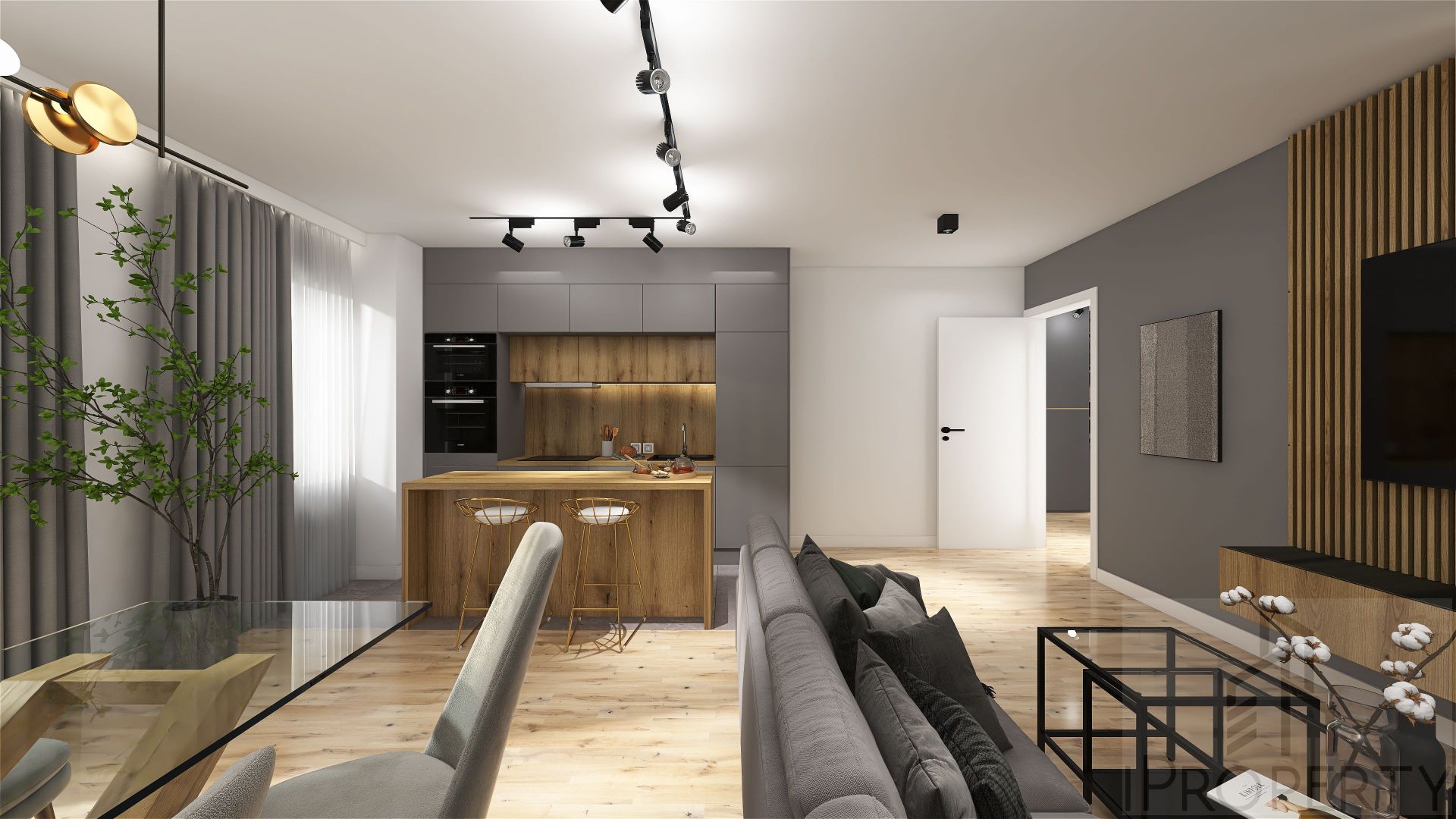 M4 – parter – Belzacka – salon z aneksem kuchennym (4)