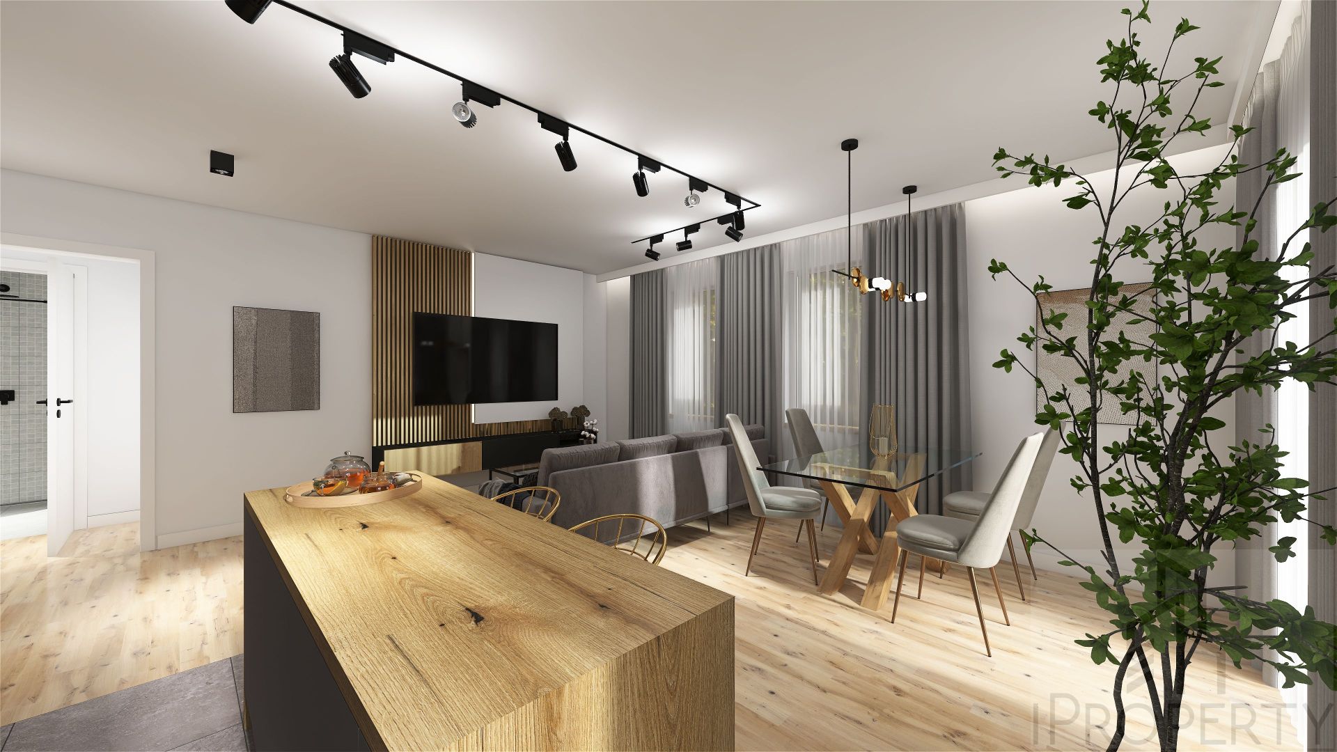 M4 – parter – Belzacka – salon z aneksem kuchennym (9)