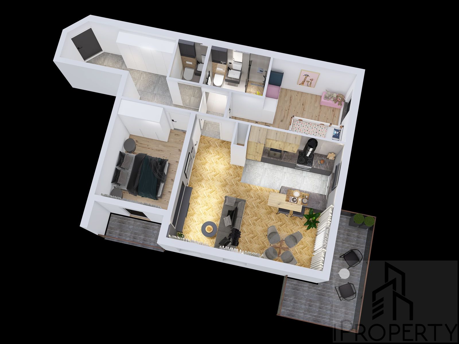 M5 – Belzacka – parter bud. A – rzut 3d perspektywa (2)
