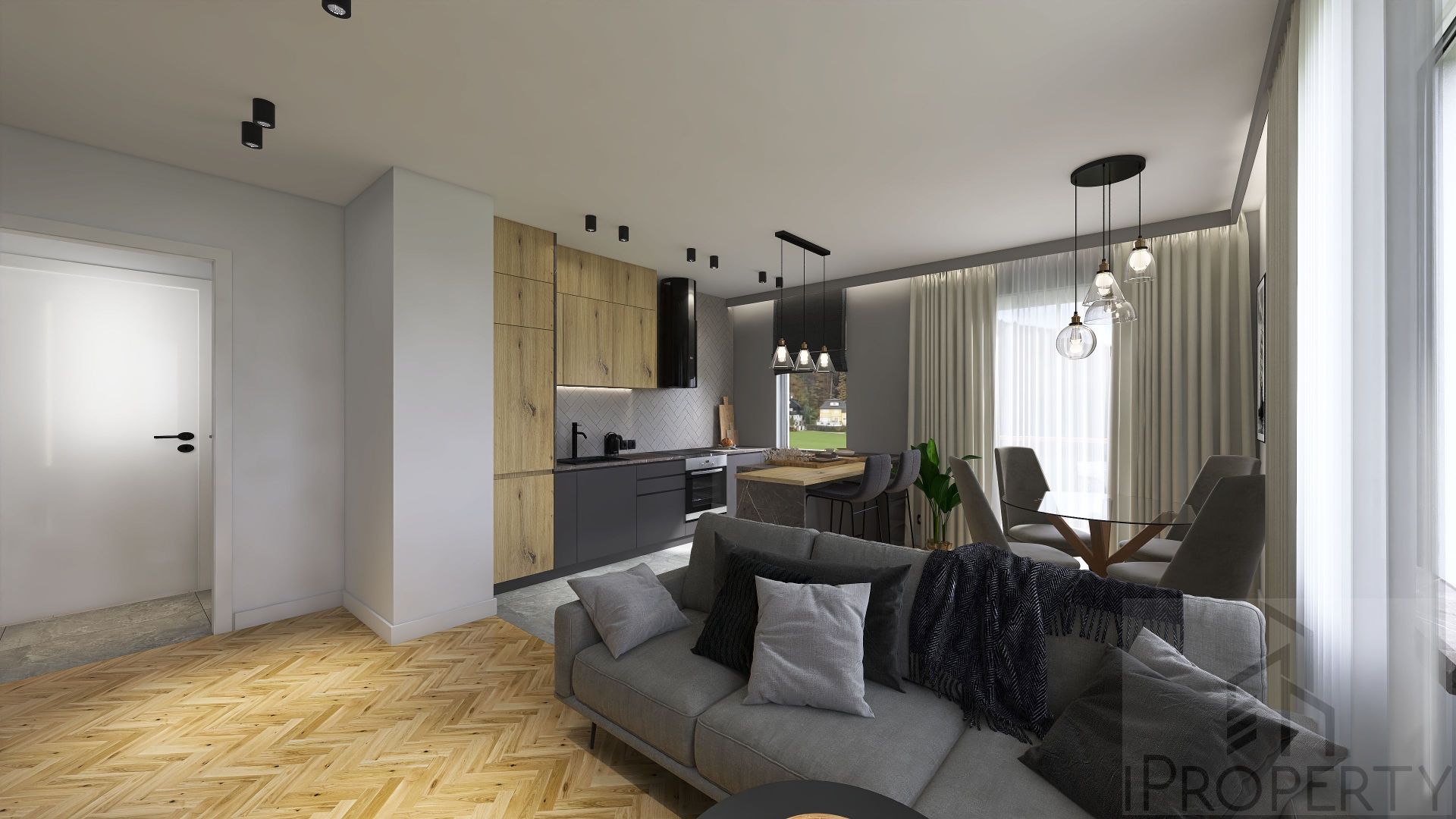 M5 – Belzacka – parter bud. A – salon z aneksem kuchennym (5)