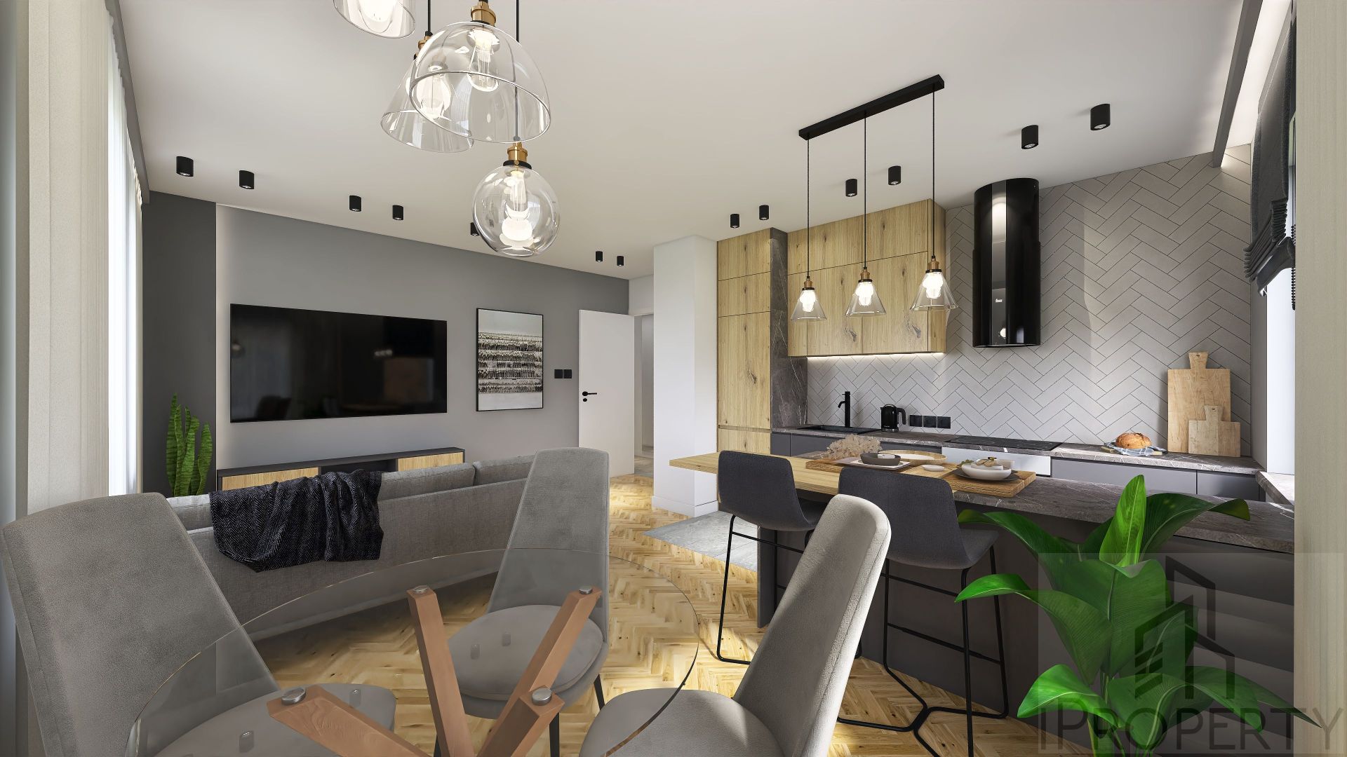M5 – Belzacka – parter bud. A – salon z aneksem kuchennym (7)