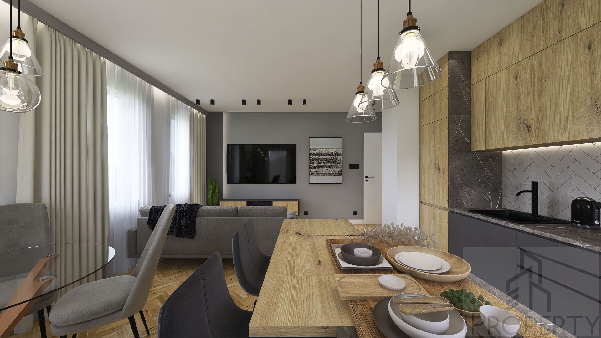 M5 – Belzacka – parter bud. A – salon z aneksem kuchennym (8)
