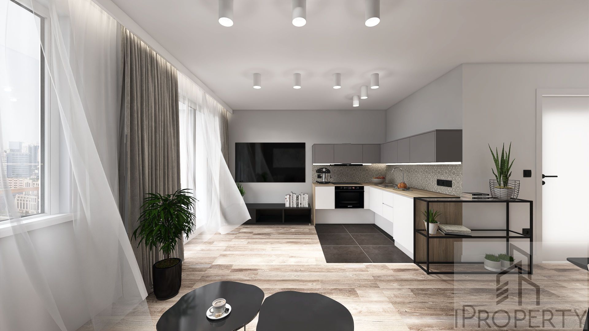 M5 – Rodźko – salon z aneksem kuchennym (3)