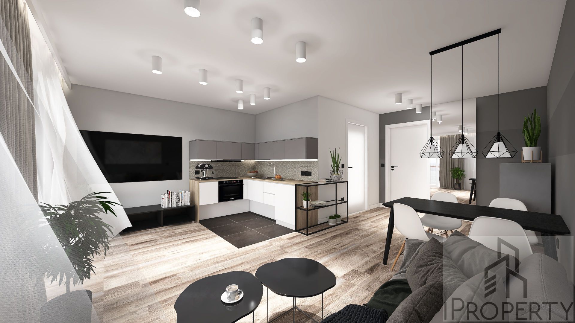 M5 – Rodźko – salon z aneksem kuchennym (4)