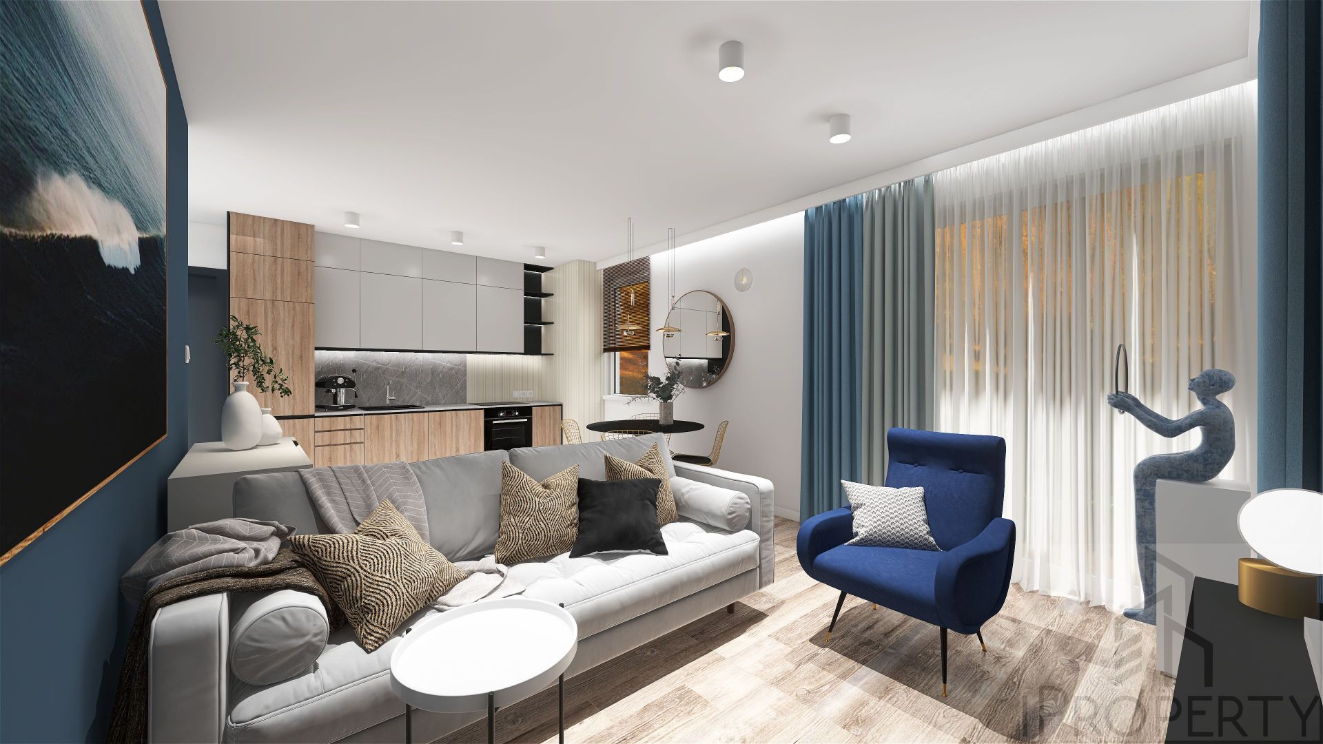M5 – parter – Belzacka – salon z aneksem kuchennym (4)