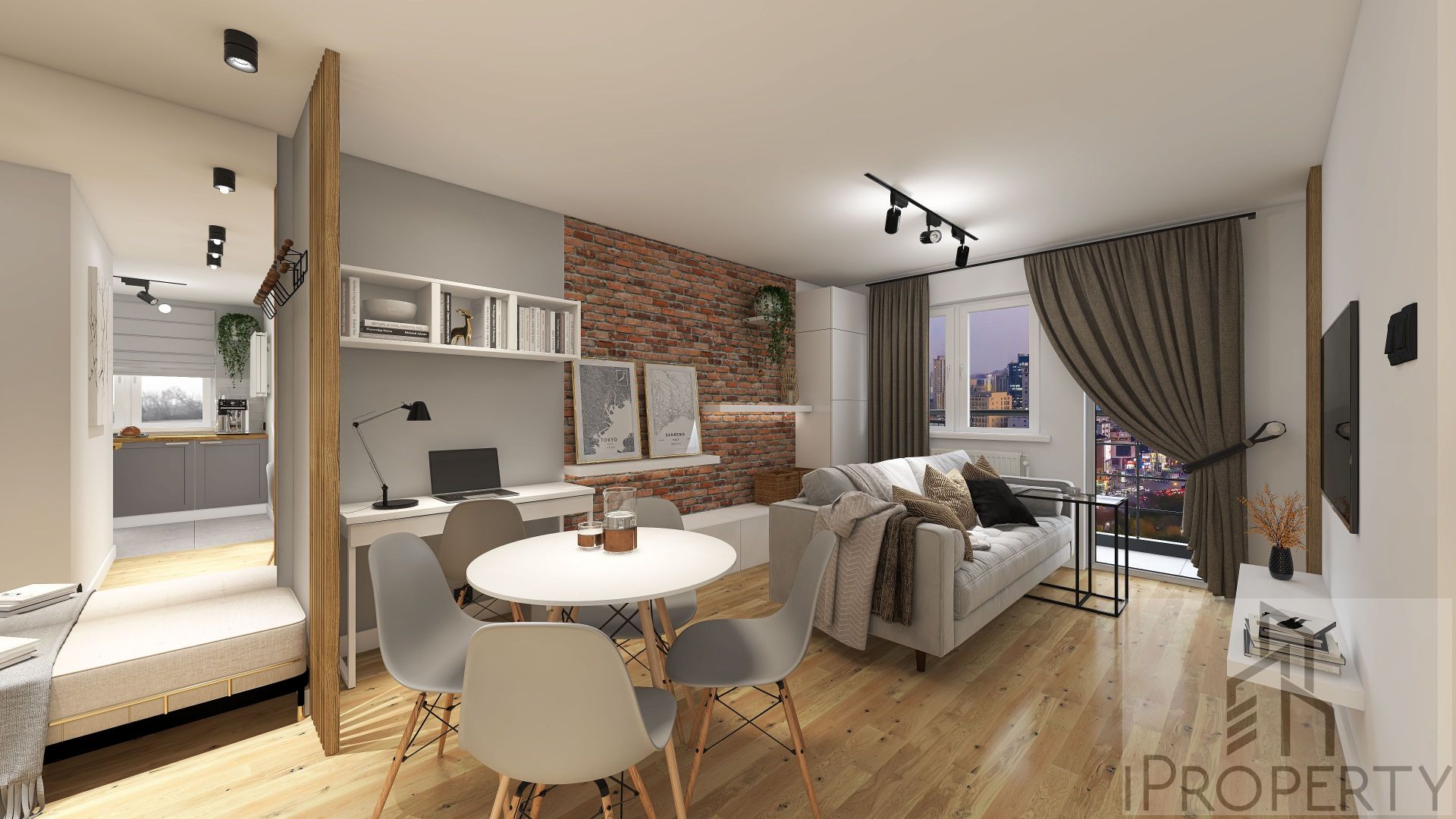 Mokotów Warszawa – salon z jadalnią (1)