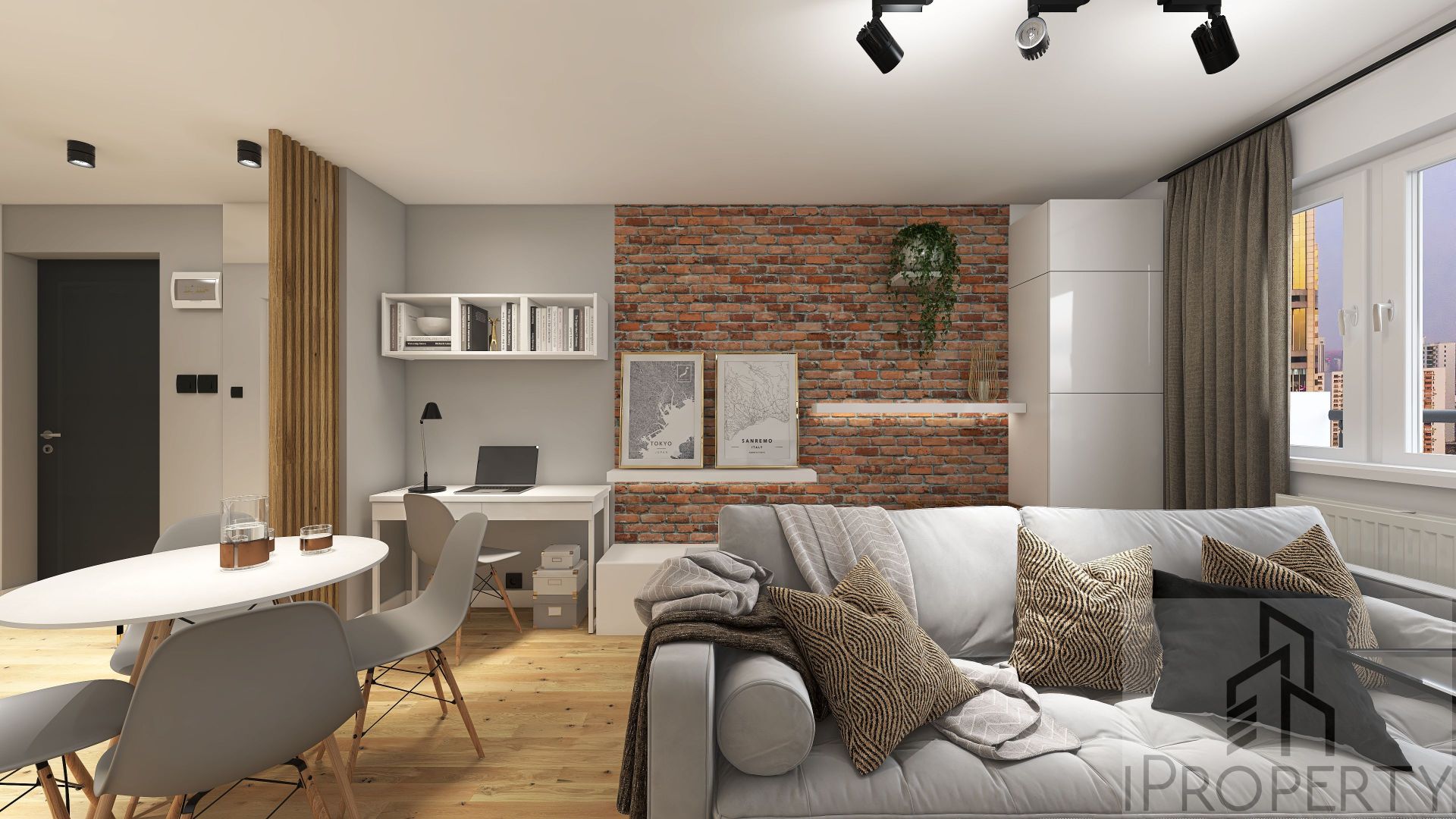 Mokotów Warszawa – salon z jadalnią (2)