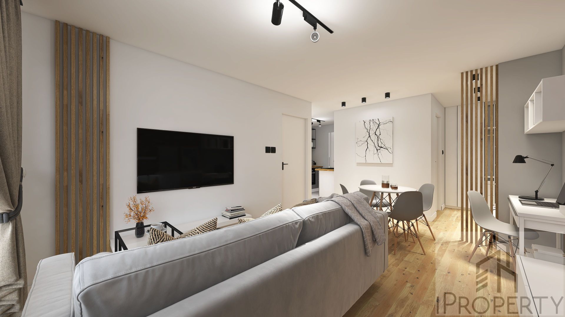 Mokotów Warszawa – salon z jadalnią (4)