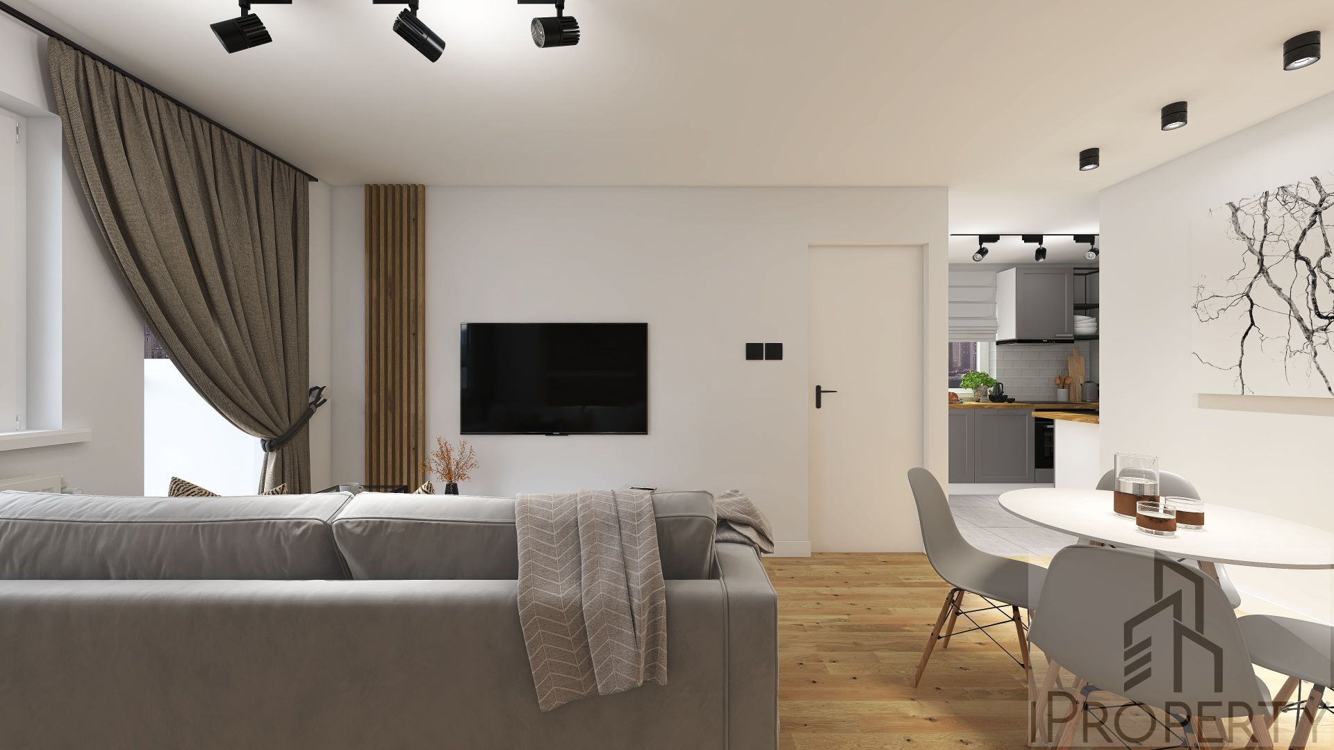Mokotów Warszawa – salon z jadalnią (5)
