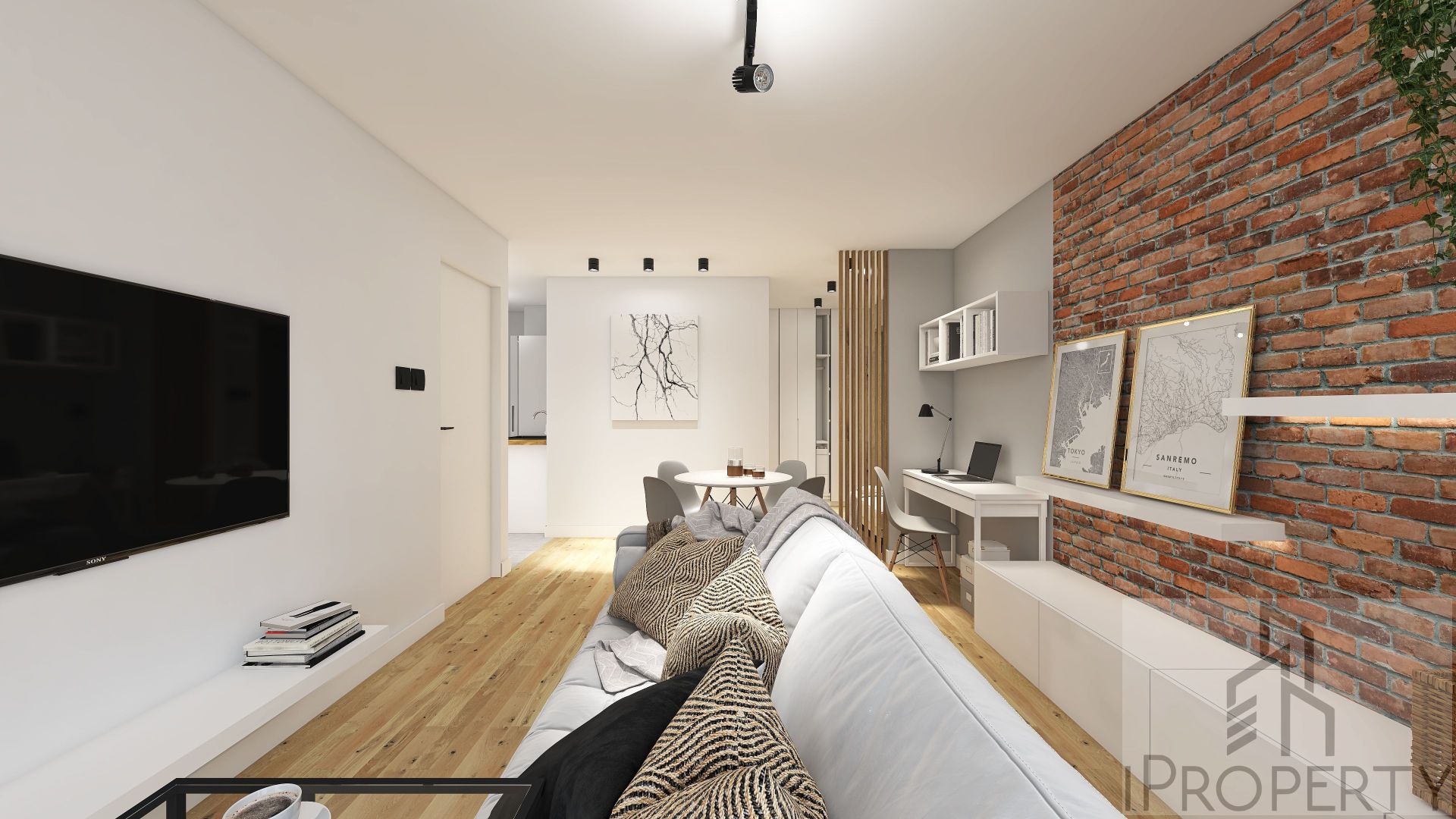 Mokotów Warszawa – salon z jadalnią (6)