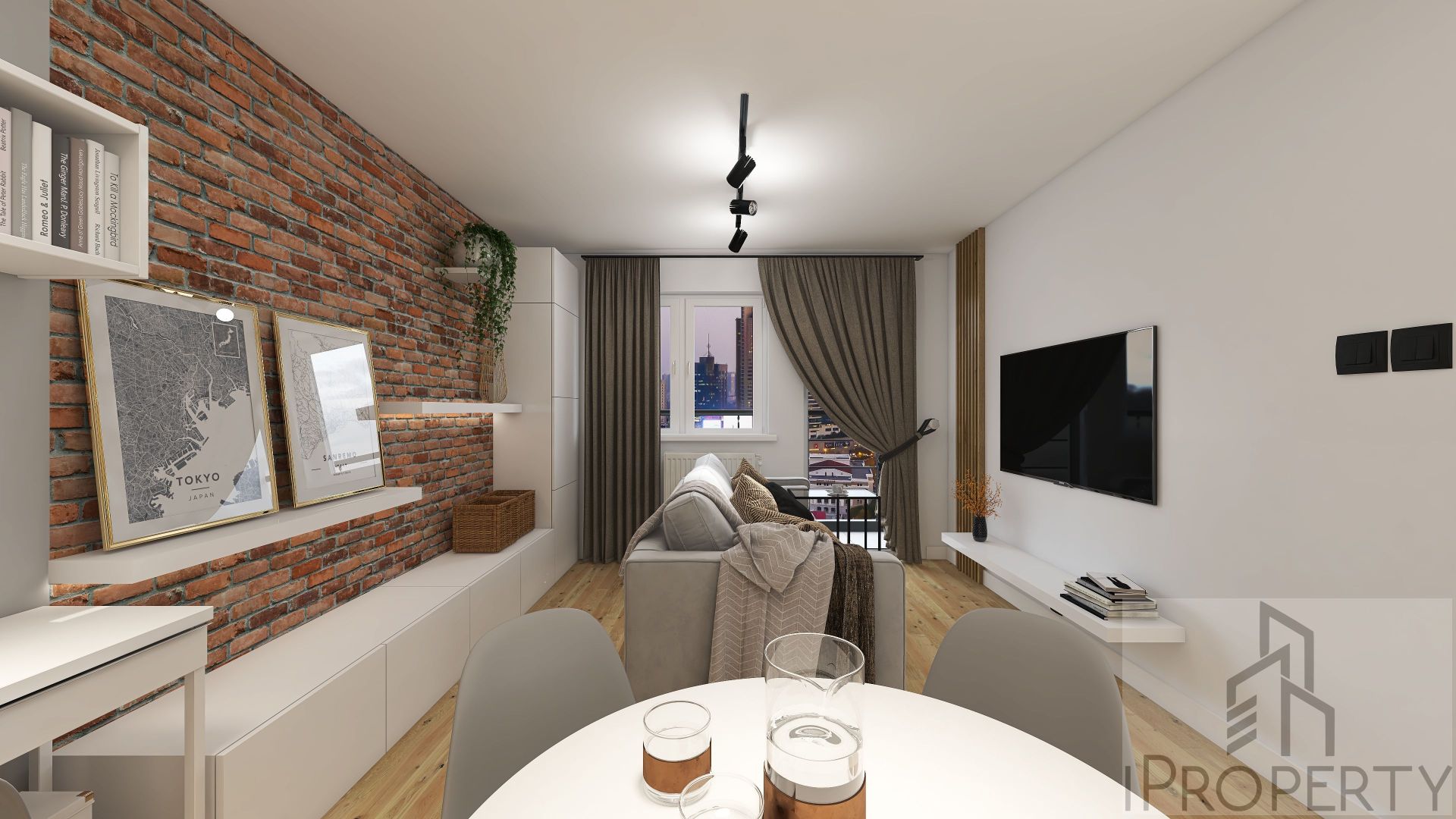 Mokotów Warszawa – salon z jadalnią (7)