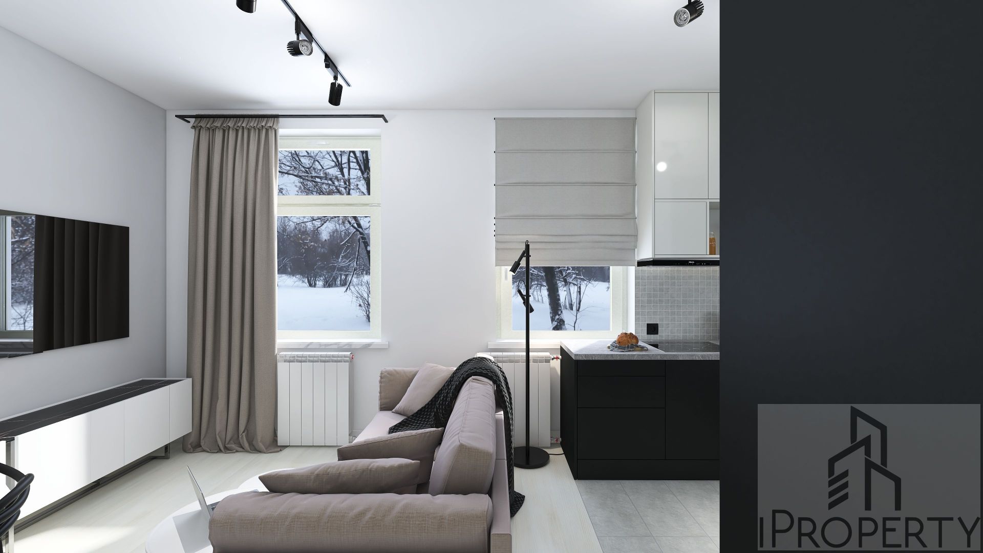Ofiar Katynia – Dębno – salon z aneksem kuchennym (2)