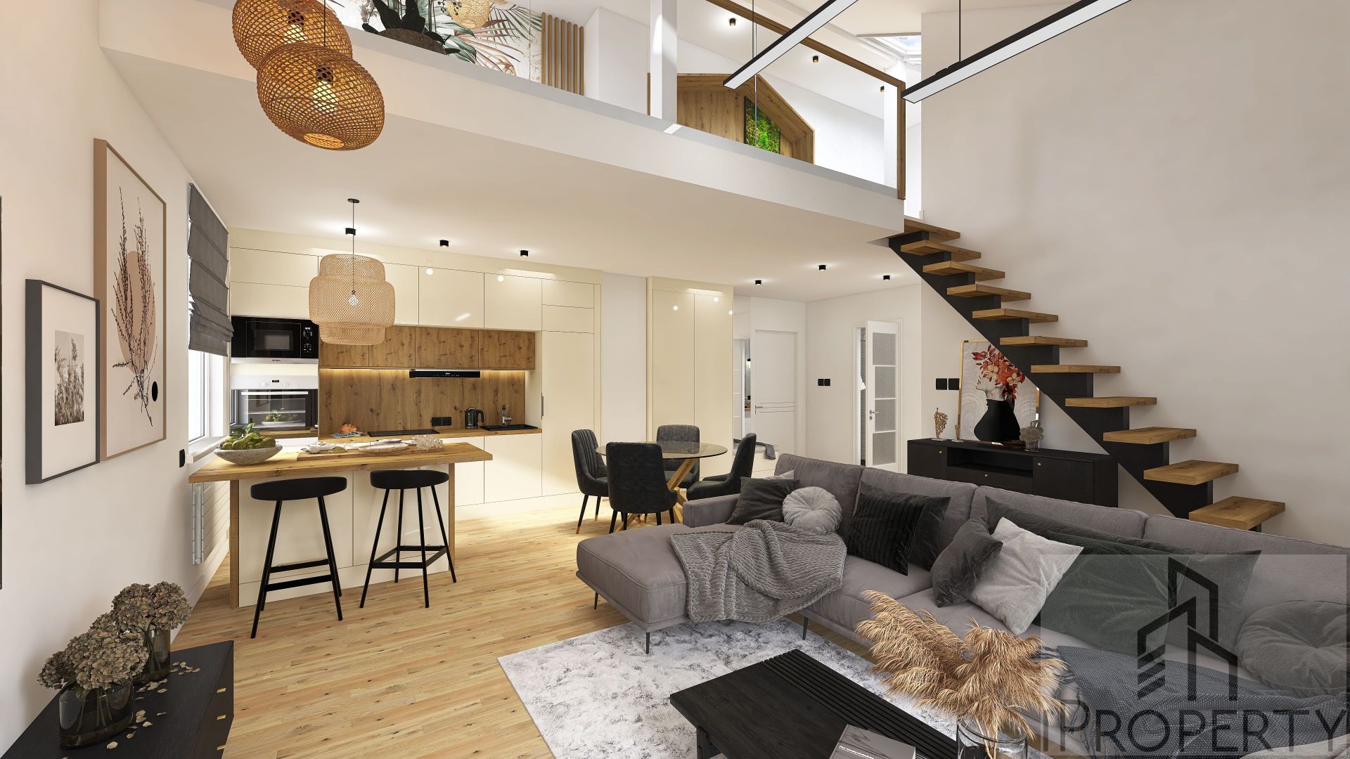 Olszynki Bydgoszcz – salon z aneksem kuchennym (1)
